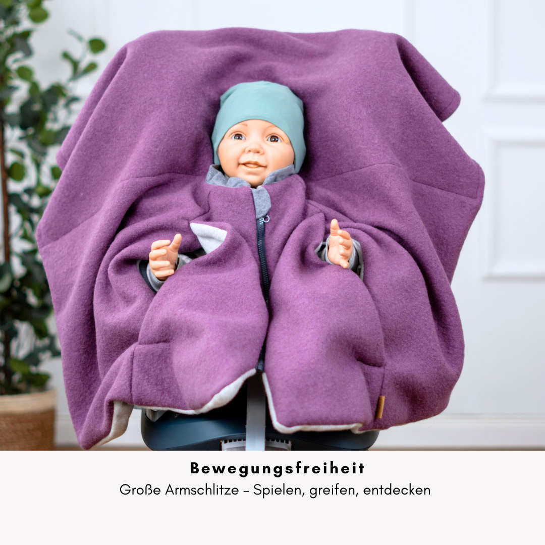 Kindersitzponcho Wollwalk "Mauve"