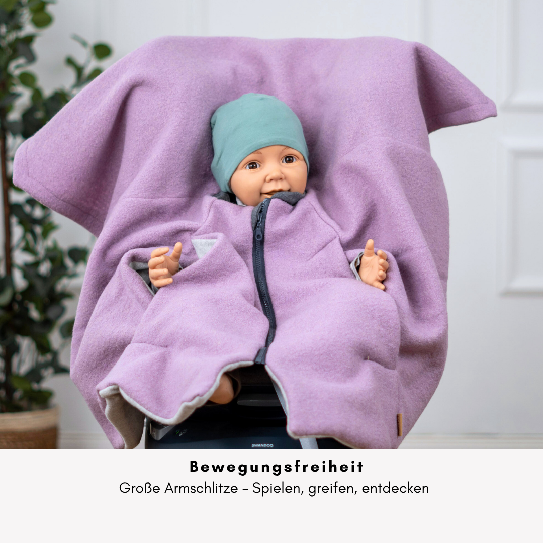 Kindersitzponcho Wollwalk "dusty Rose"