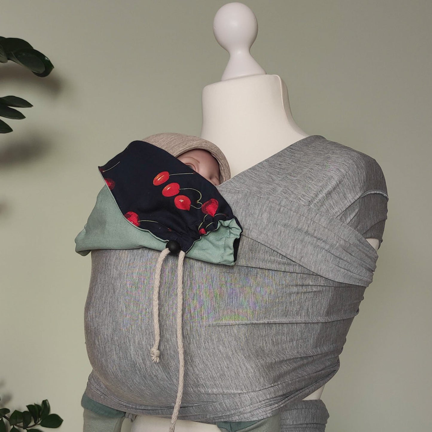 Kopfstütze -Cherry mint- aus Baumwolle & Leinen