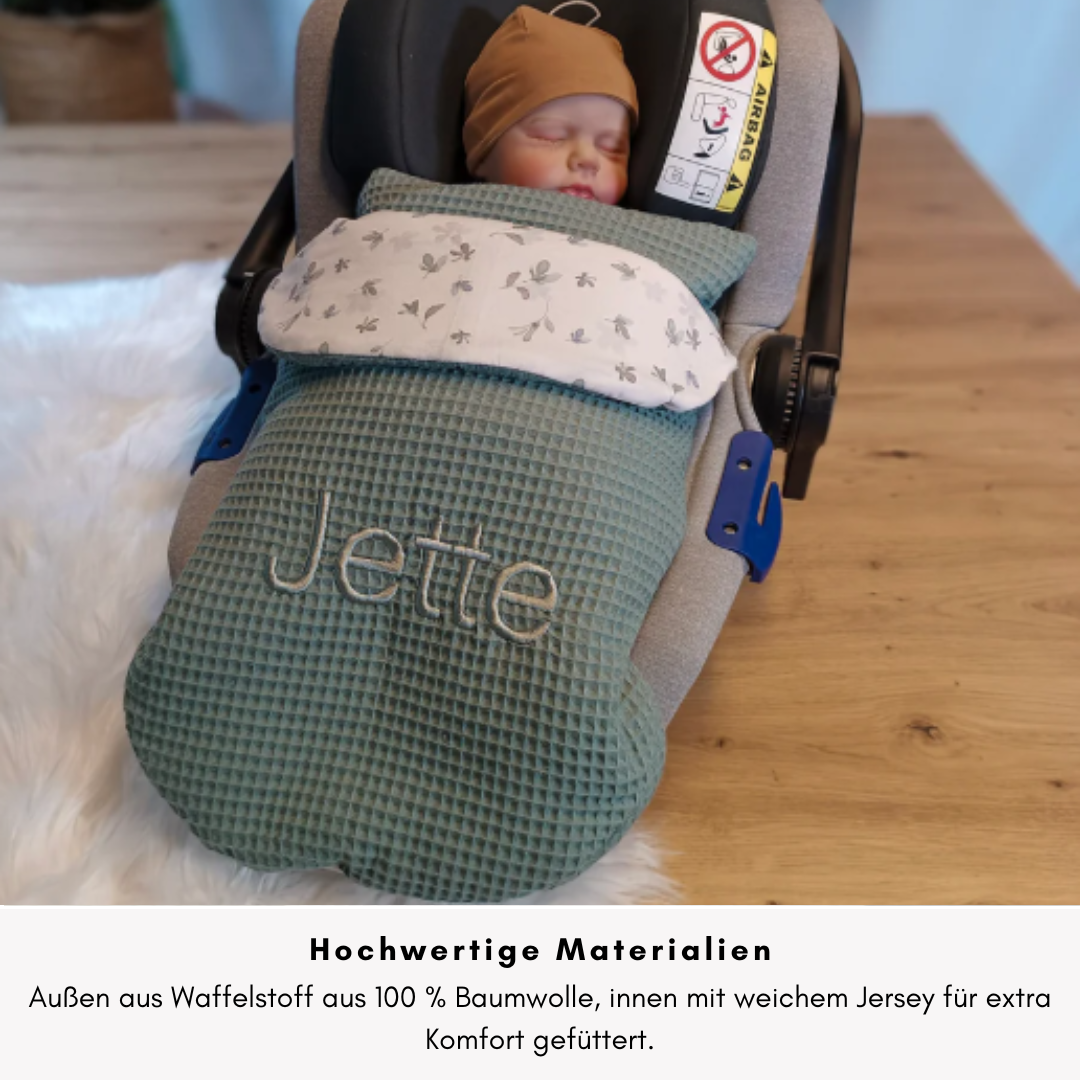 personalisierte Einschlagdecke aus Winter-Waffelstoff