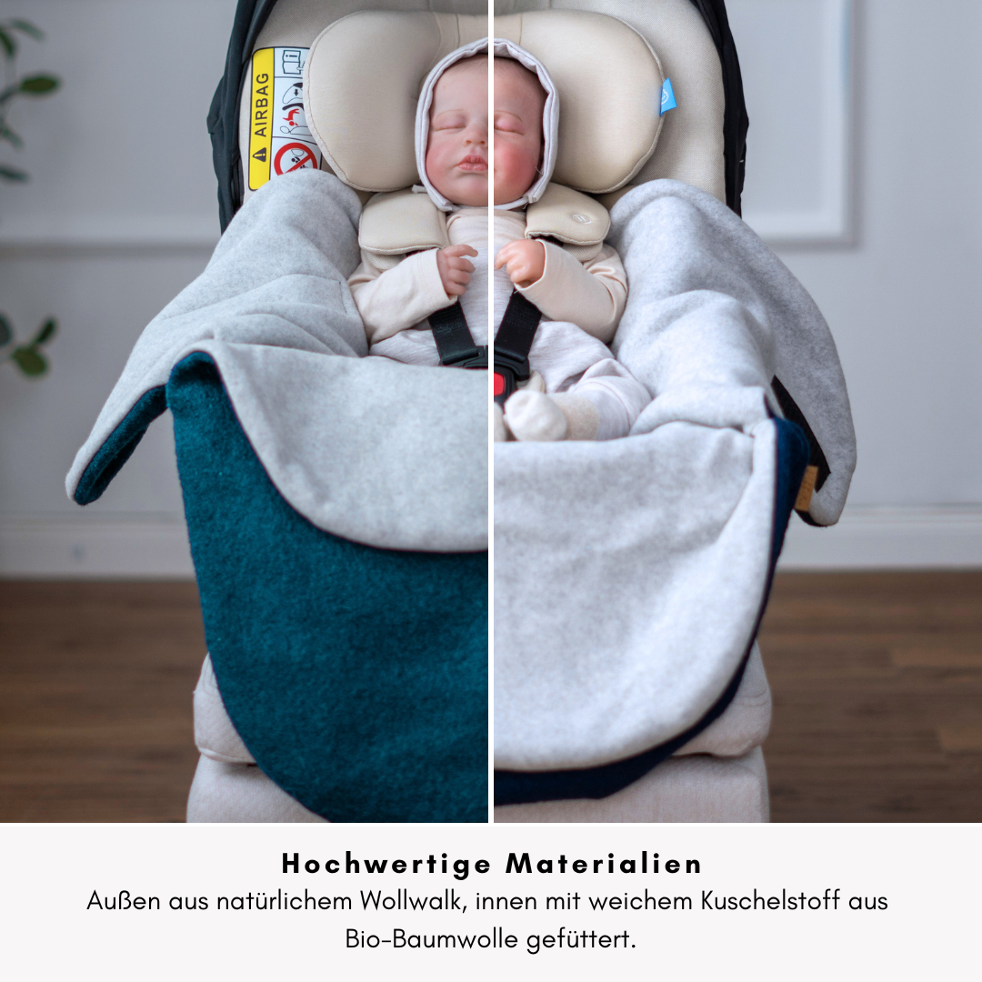 Einschlagdecke "Wollwalk turquoise "