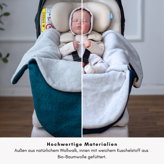 Einschlagdecke "Wollwalk turquoise "