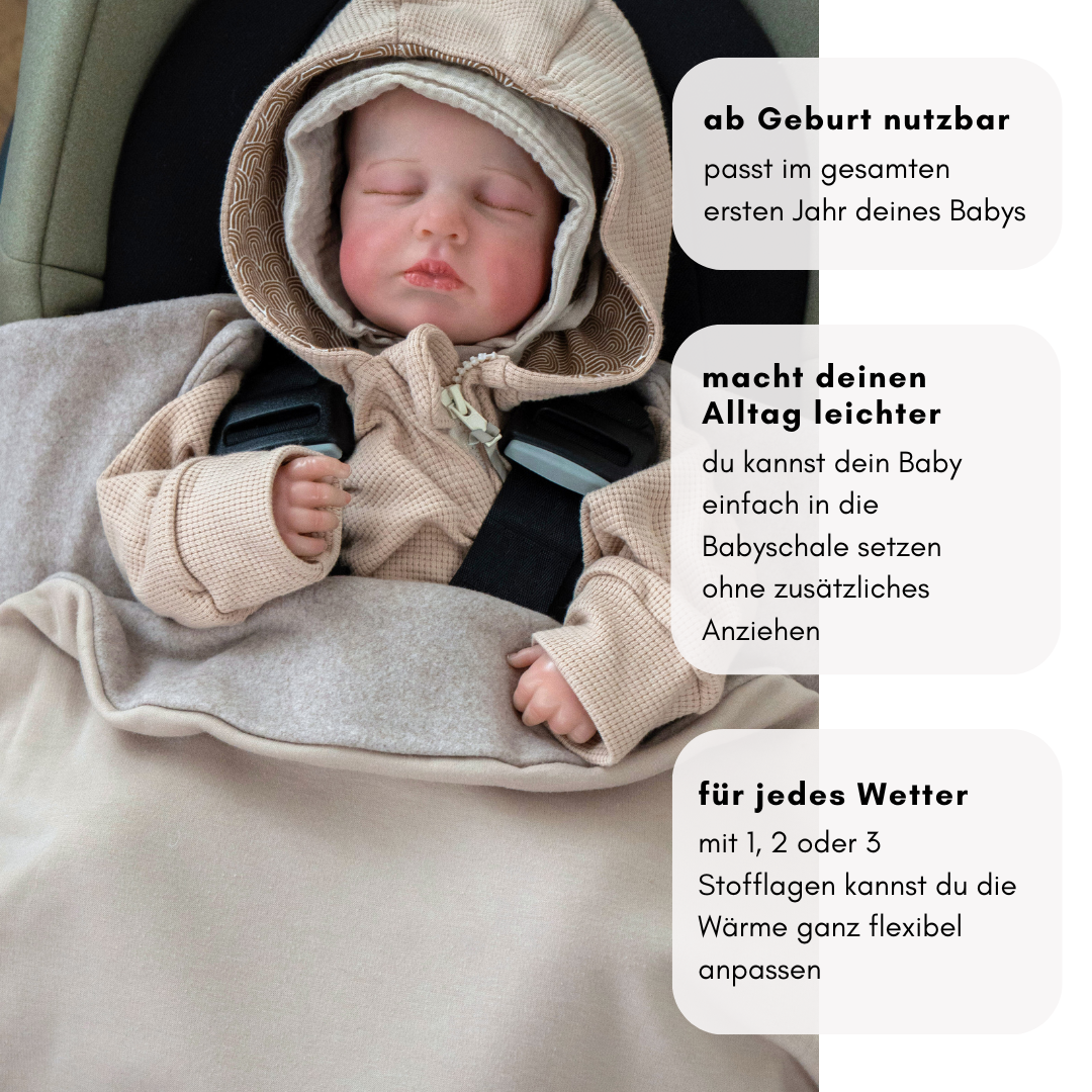 Einschlagdecke aus Baumwolle & Fleece -in fröhlichen Farben "Happy"