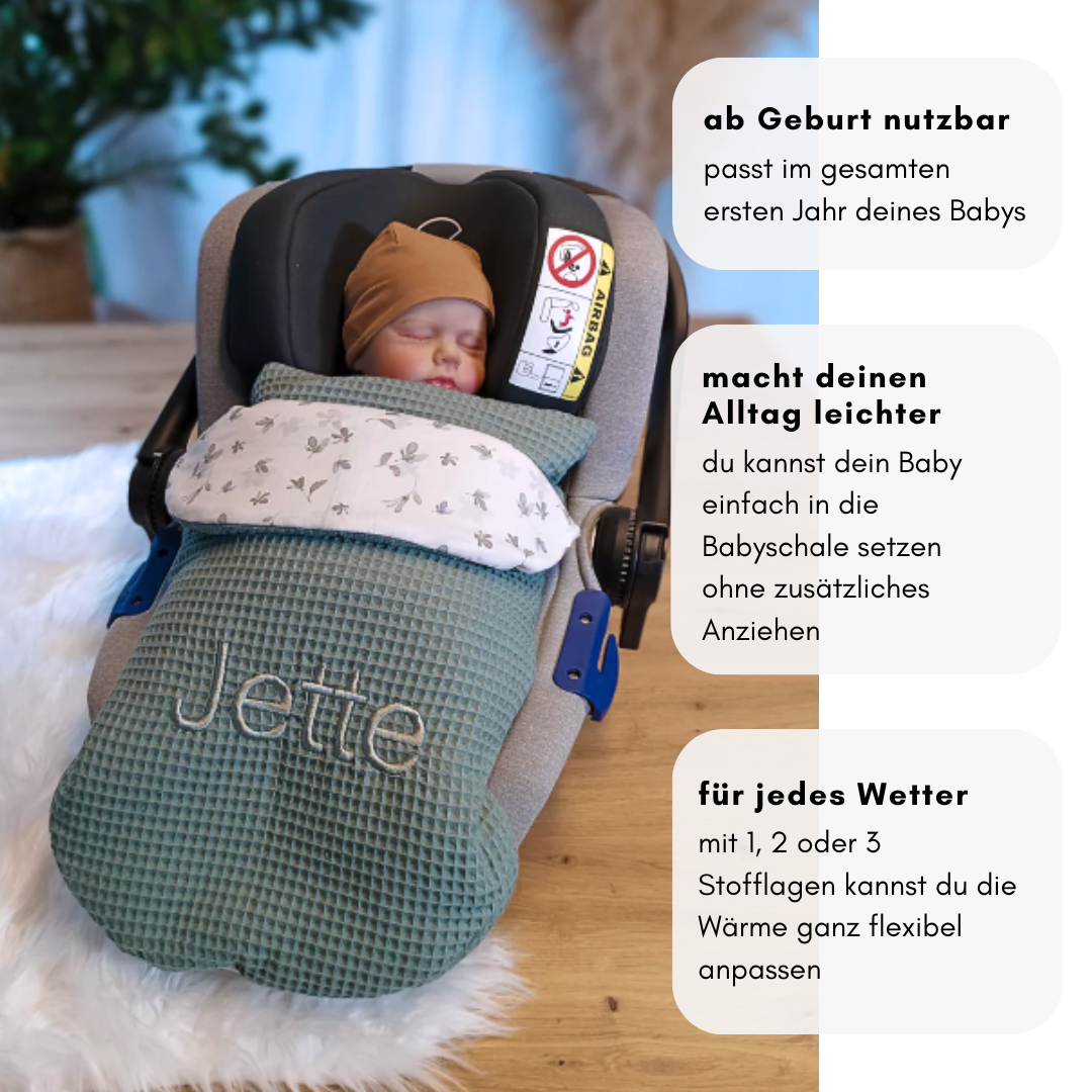 personalisierte Einschlagdecke aus Winter-Waffelstoff
