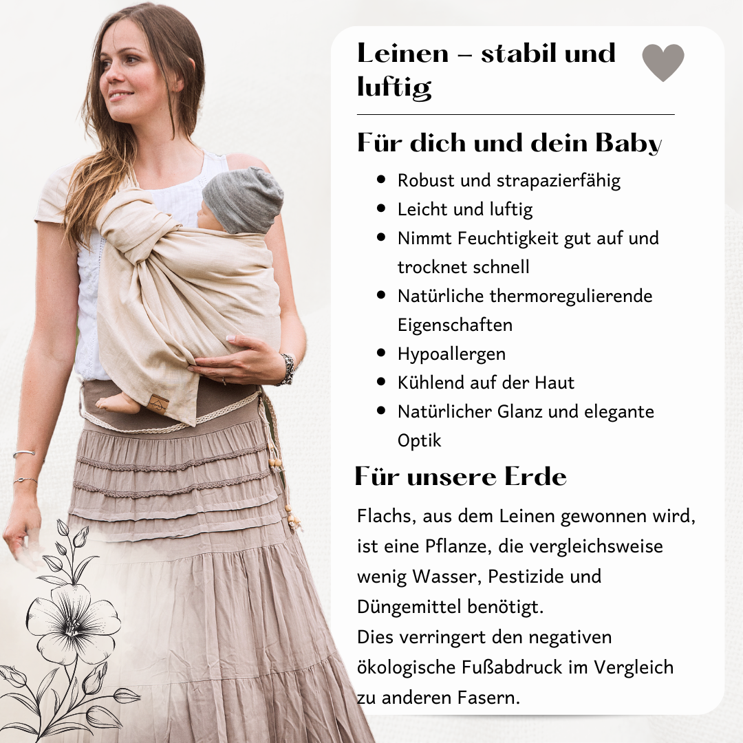 Ring Sling aus Leinen - Valentina -