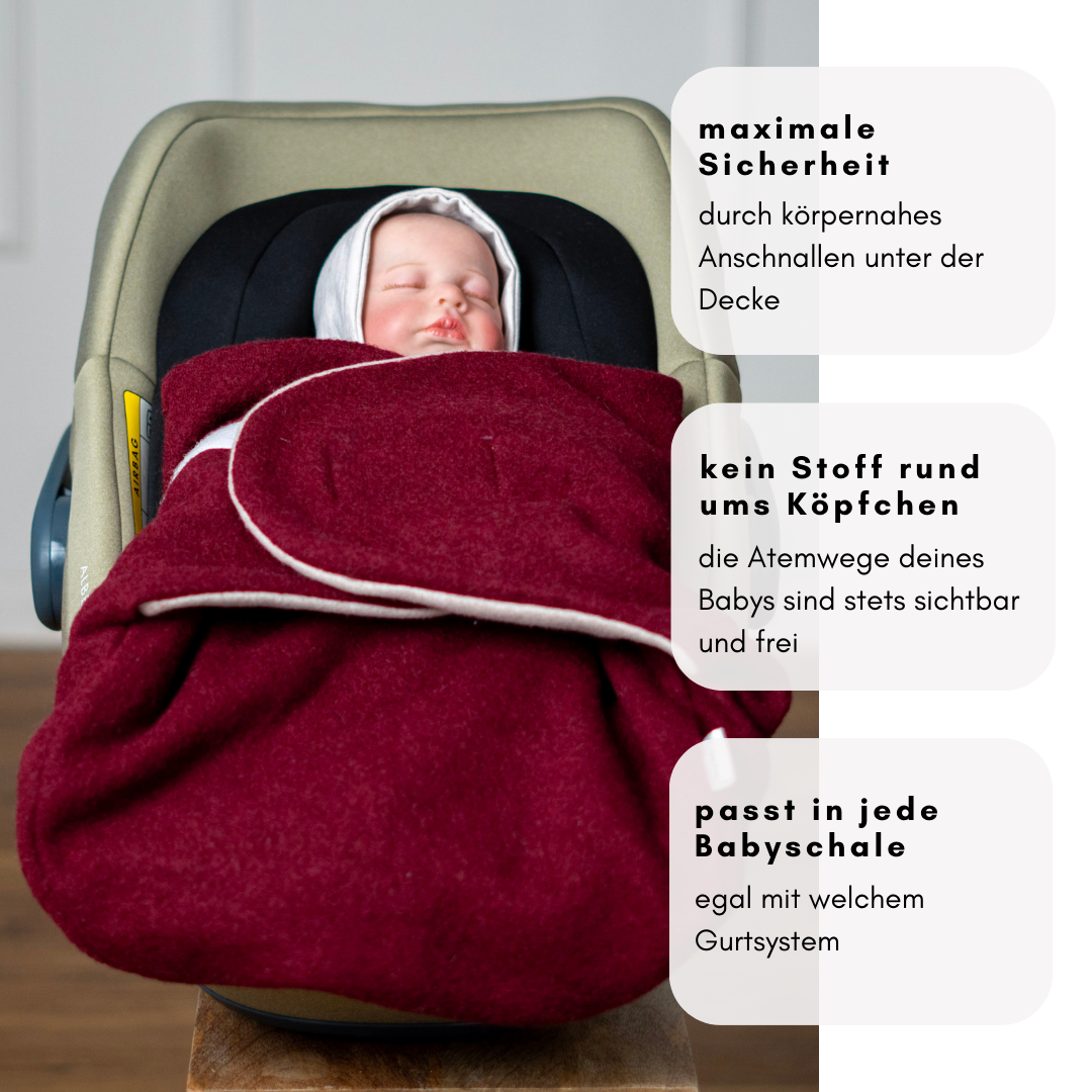 Einschlagdecke ohne Kapuze – maximale Sicherheit & passend für alle Babyschalen