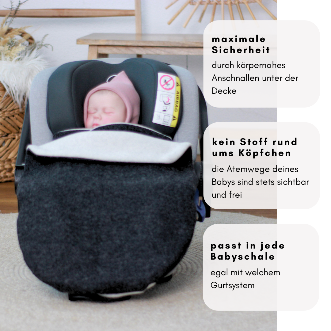 Einschlagdecke ohne Kapuze – maximale Sicherheit & passend für alle Babyschalen