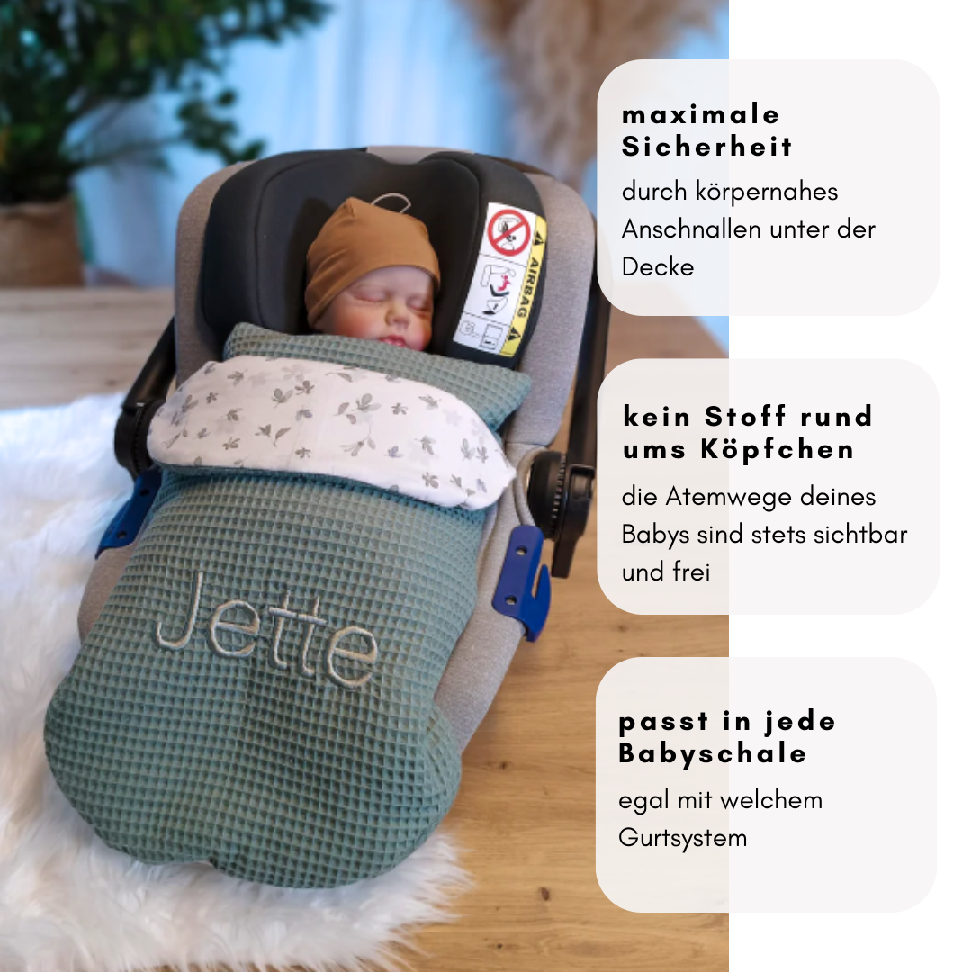 personalisierte Einschlagdecke aus Winter-Waffelstoff