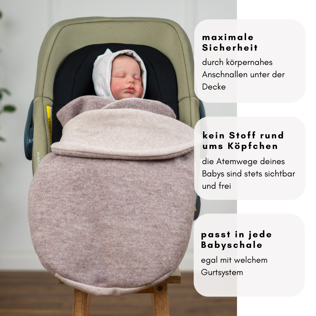 Einschlagdecke ohne Kapuze – maximale Sicherheit & passend für alle Babyschalen