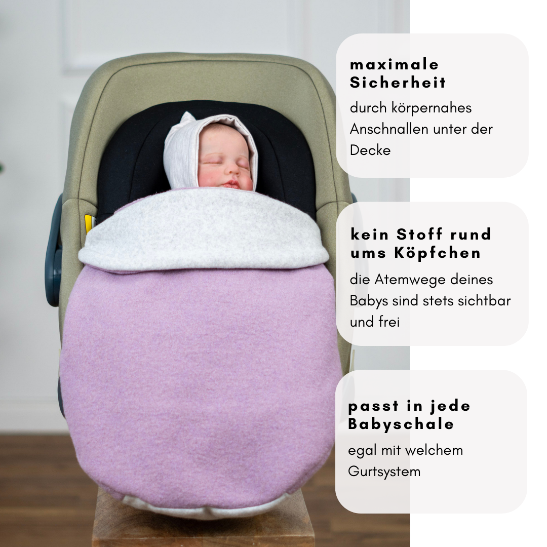 Einschlagdecke ohne Kapuze – maximale Sicherheit & passend für alle Babyschalen
