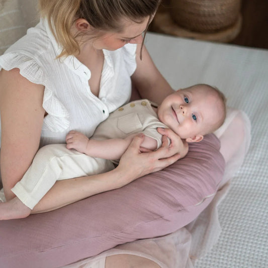 Stillkissen für Schwangerschaft & Stillzeit – ergonomische Unterstützung für Rücken & Nacken - rosa