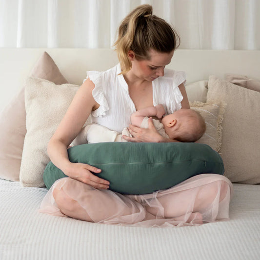 Stillkissen für Schwangerschaft & Stillzeit – ergonomische Unterstützung für Rücken & Nacken - grün