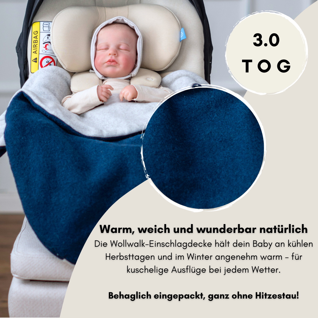 Einschlagdecke "Wollwalk petrol"