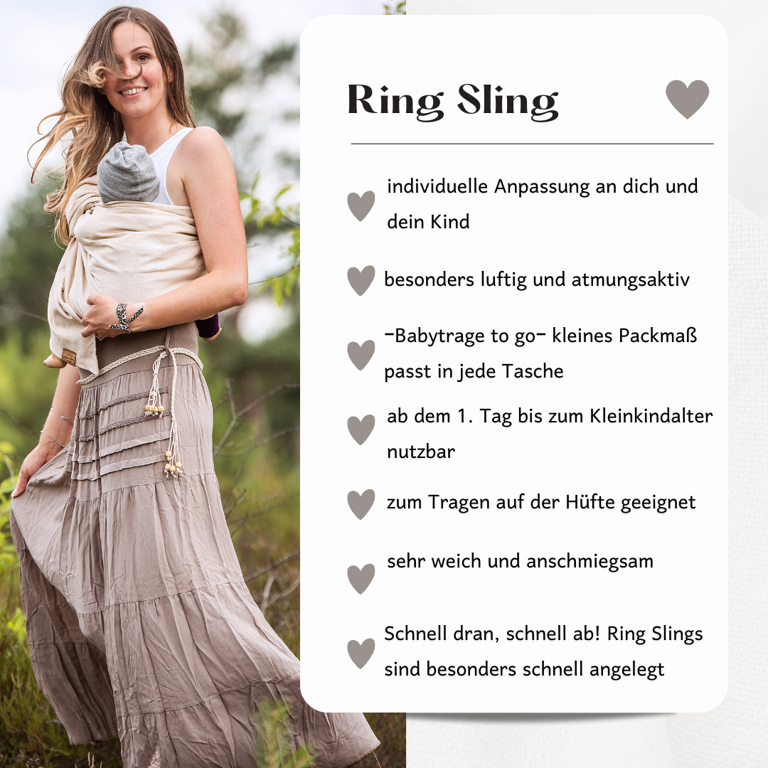 Ring Sling aus Leinen - Valentina -