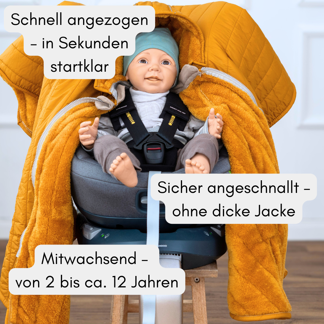 XL Kindersitzponcho Stepp Senfgelb