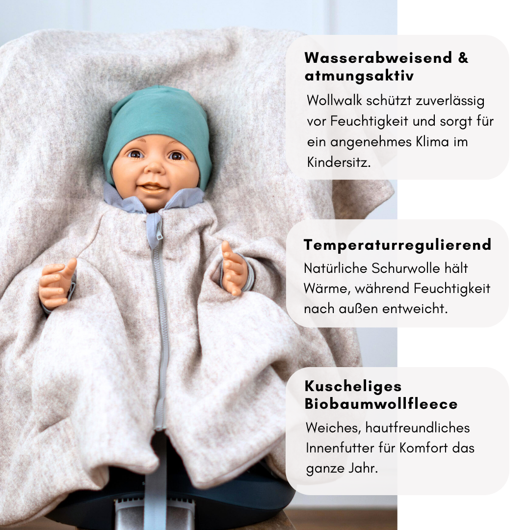 Kindersitzponcho Wollwalk "Light"