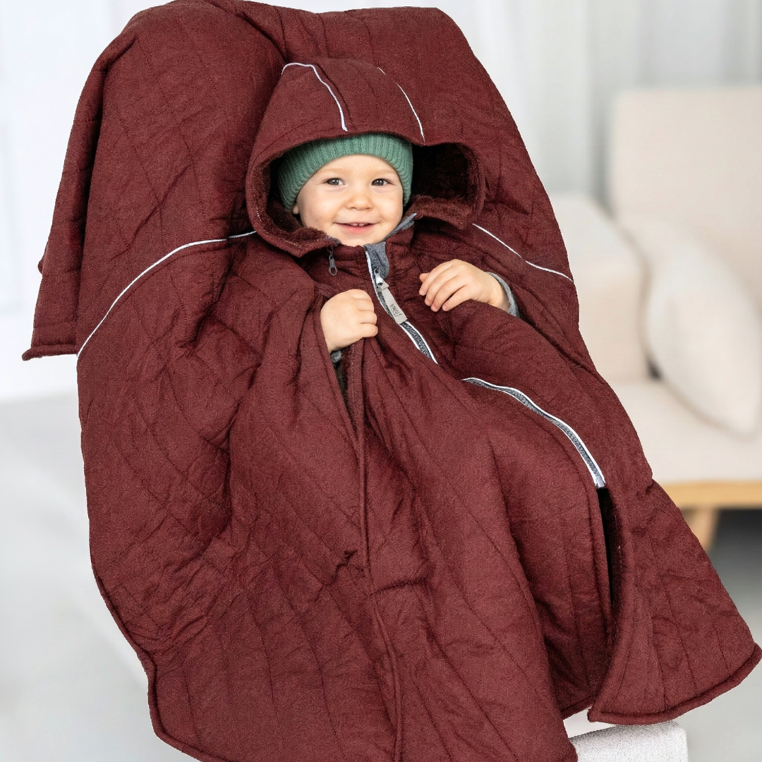 XL Kindersitzponcho Stepp – winddicht , reflektierend & vielen Designs