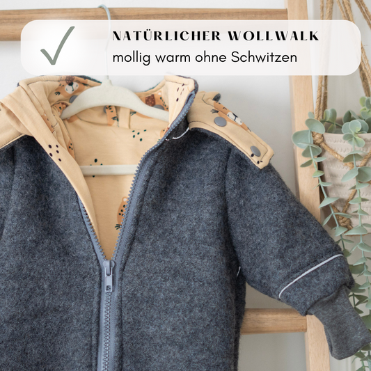 Wollwalk Jacke "Leo-Lino" 74/80