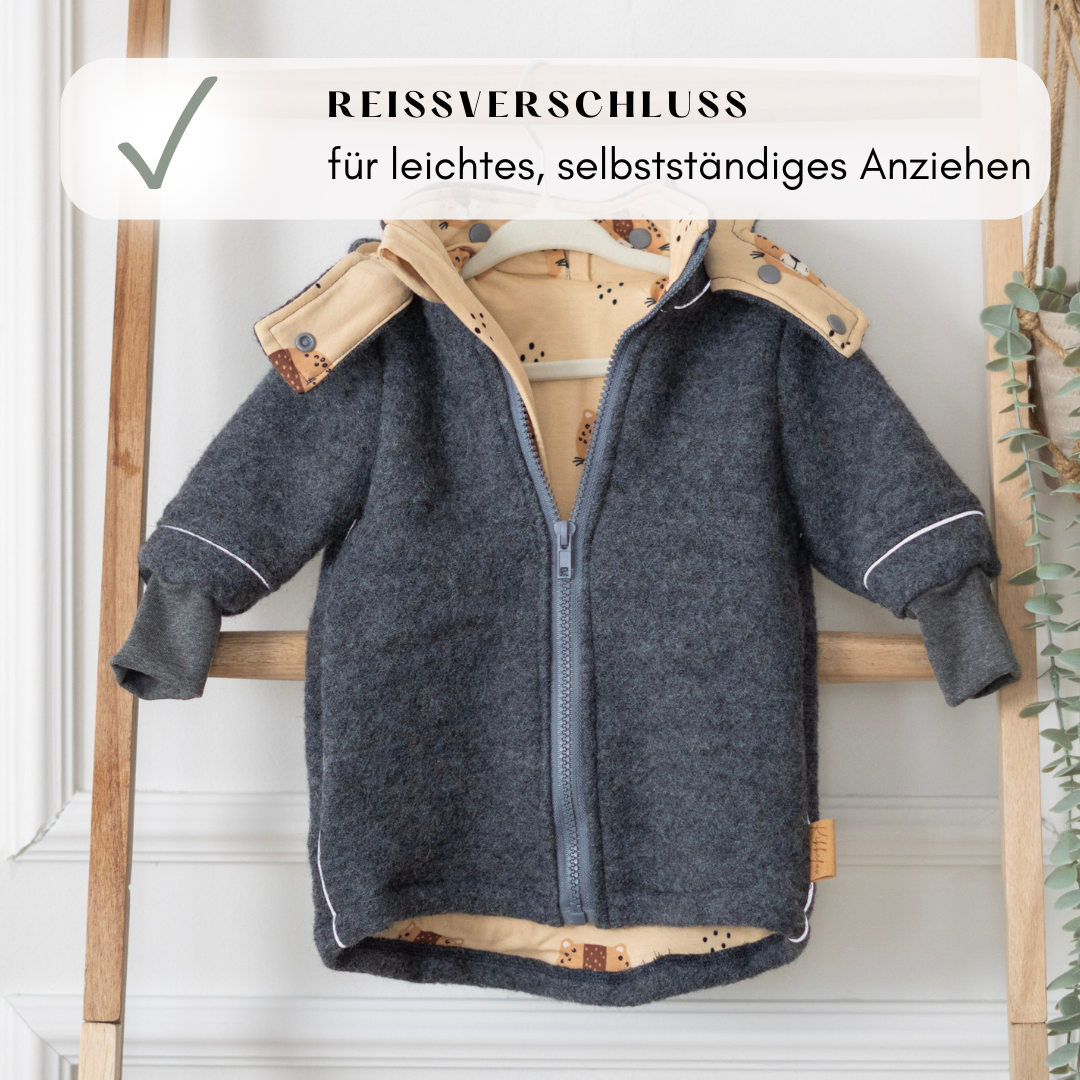 Wollwalk Jacke "Leo-Lino" 74/80