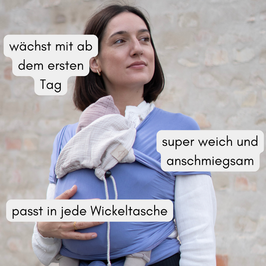 Elastisches Tragetuch vorgebunden – dein Baby schnell, ergonomisch und geborgen tragen