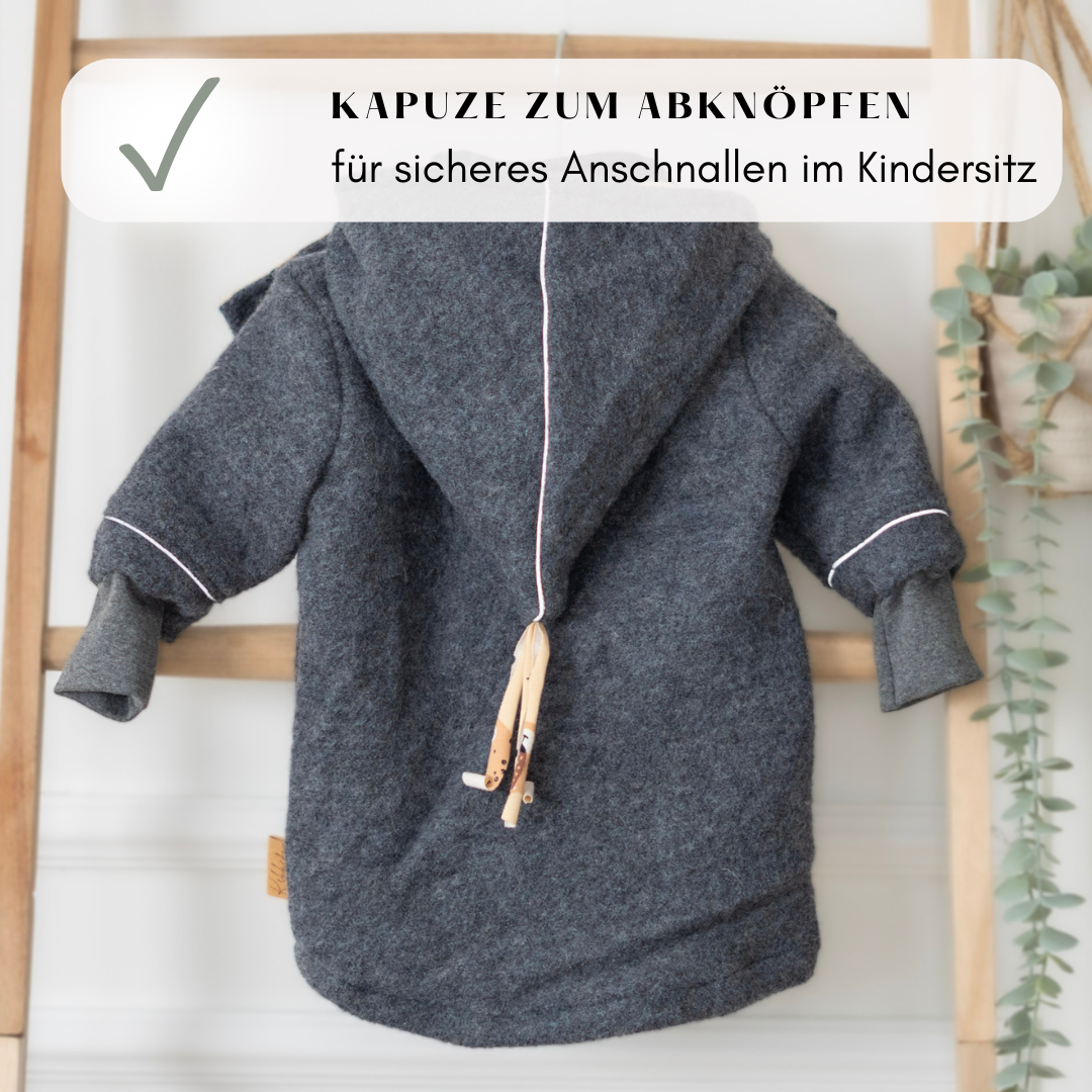 Wollwalk Jacke "Leo-Lino" 74/80