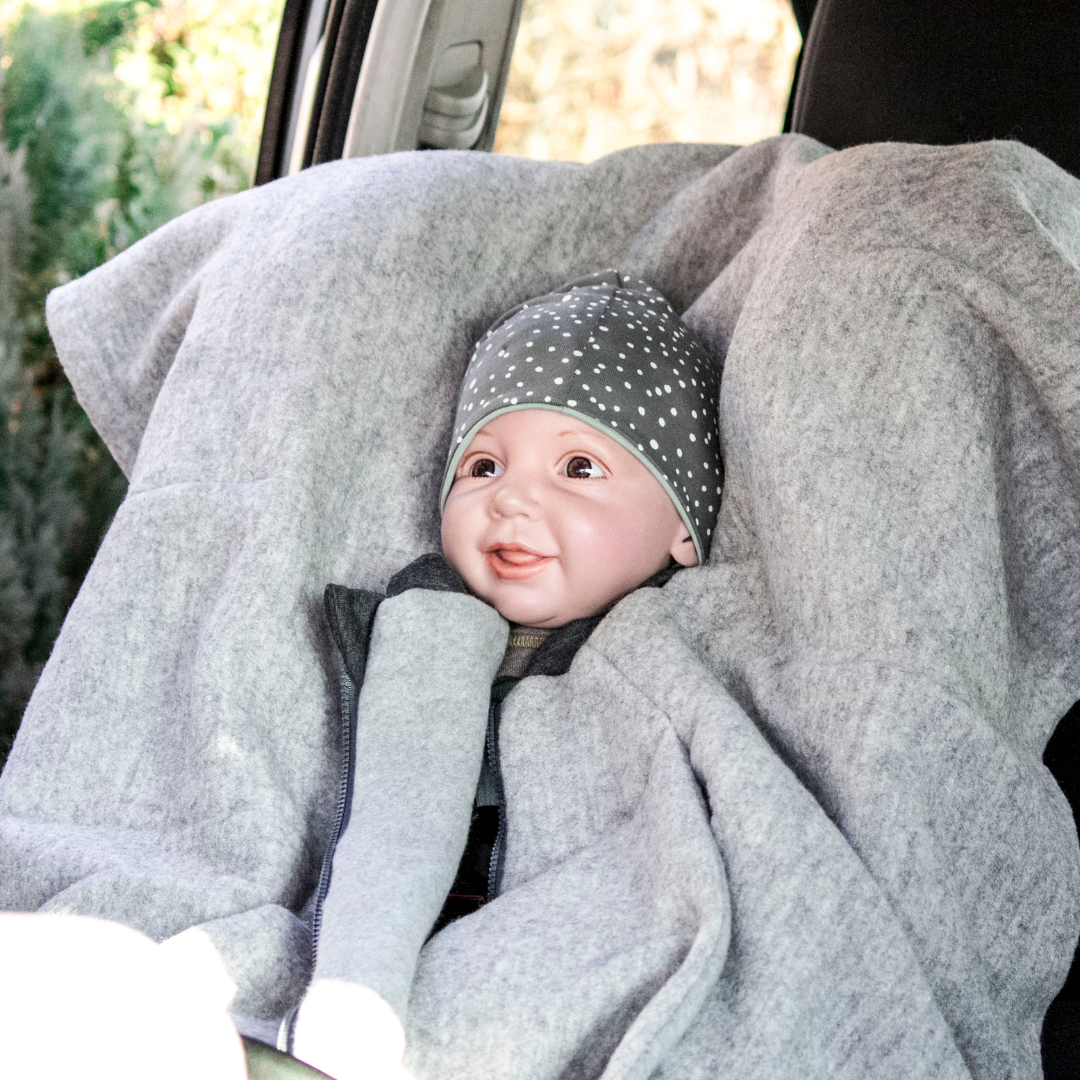 Kindersitzponcho Wollwalk "pure grau"