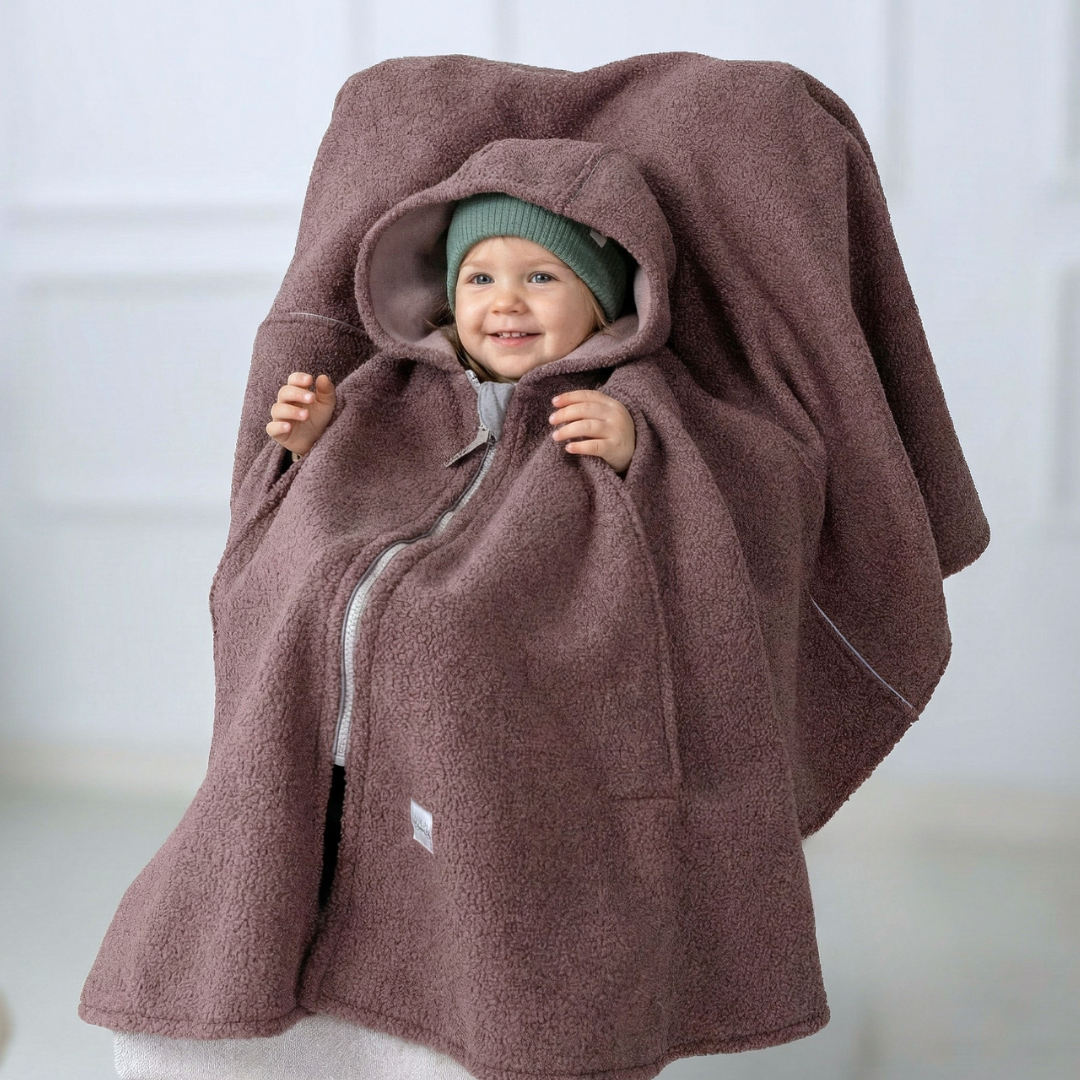XL Kindersitzponcho aus Teddy – weich, robust & in vielen Farben