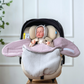 Leichte Einschlagdecke für Babyschale – ideal für Frühling & Sommer - grau und mauve