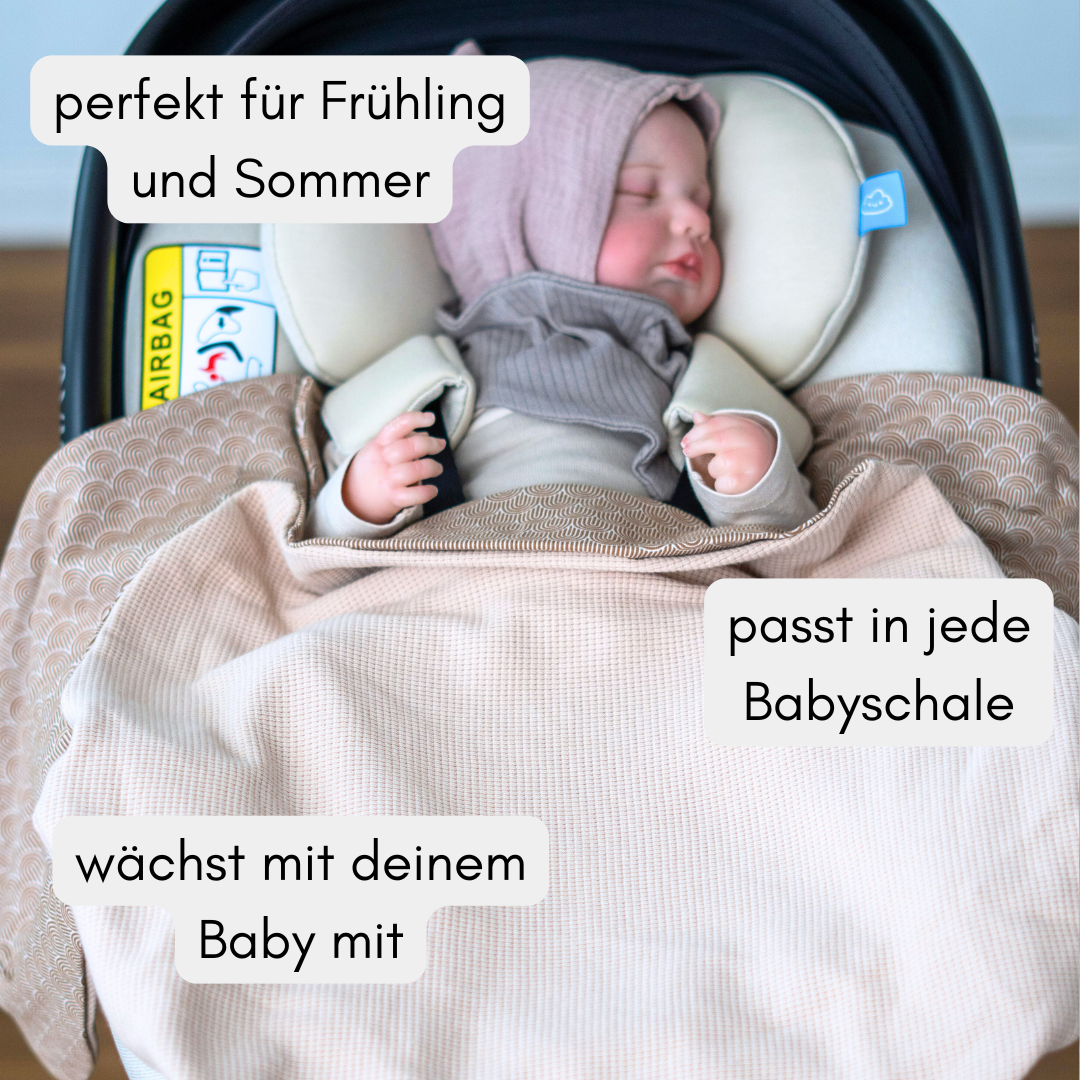 Einschlagdecke Frühling & Sommer- Beige (Waffel & Jersey)