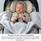 Schlafendes Baby in Babyschale mit Einschlagdecke – Decke aufklappbar bei warmem Auto
