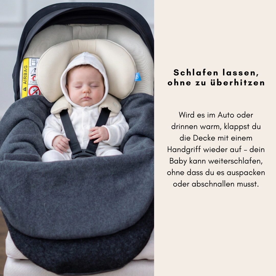 Einschlagdecke "Wollwalk anthrazit mit dunklem Futter"