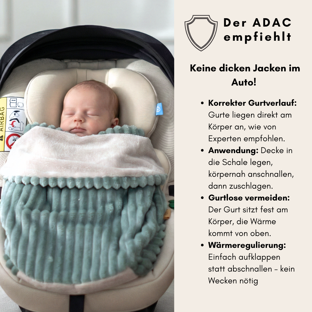 Einschlagdecke für das ganze Jahr - lovely mint (Fleece & Bambusfleece)