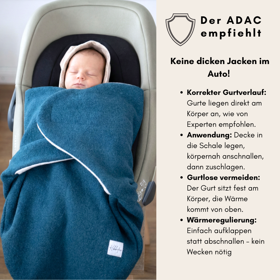 Einschlagdecke "Wollwalk turquoise "