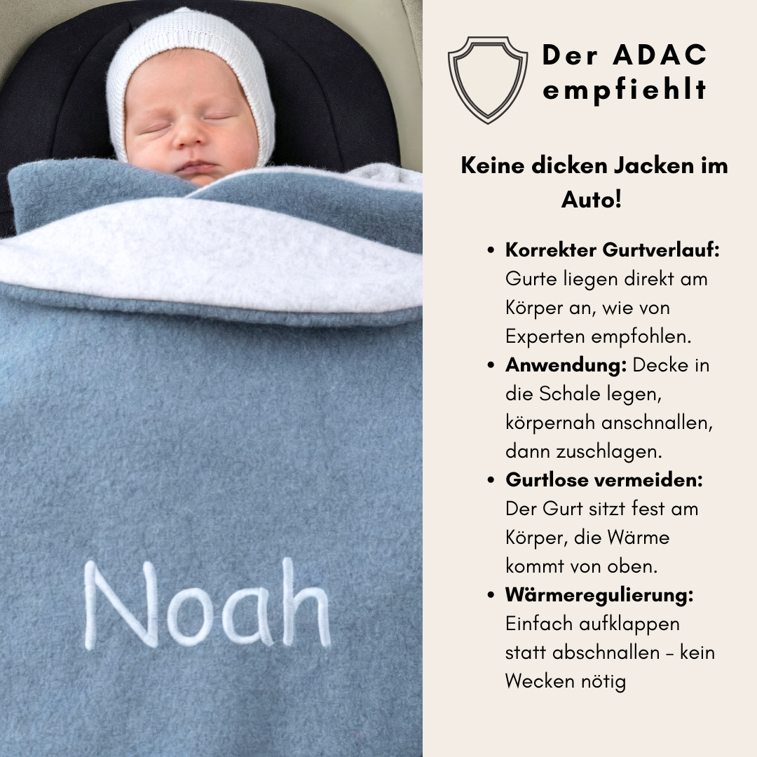 personalisierte Einschlagdecke aus Wollwalk