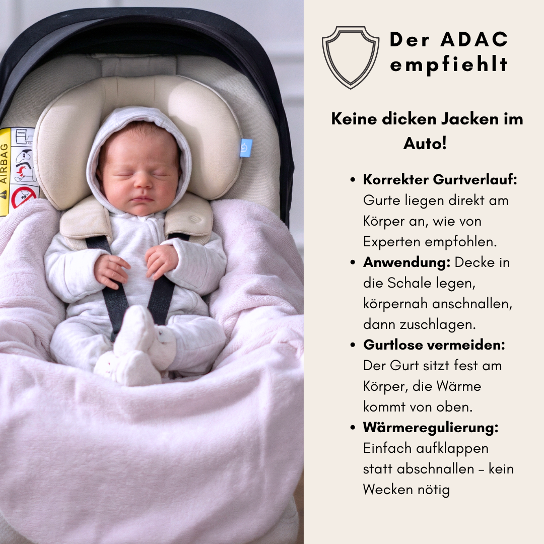 Einschlagdecke für das ganze Jahr - Wölkchen rosé (mit Bambusfleece)