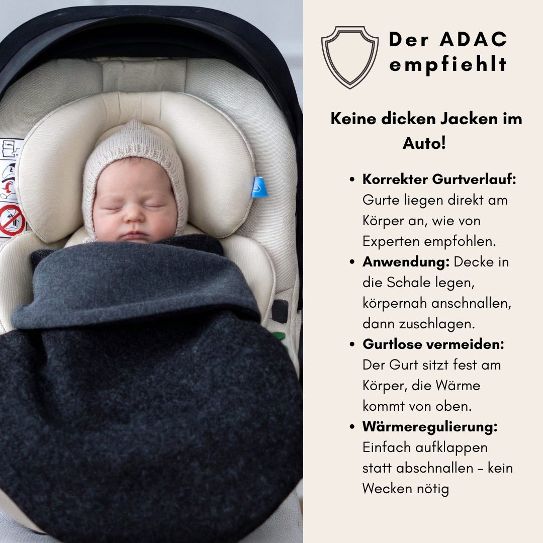 Einschlagdecke "Wollwalk anthrazit mit dunklem Futter"