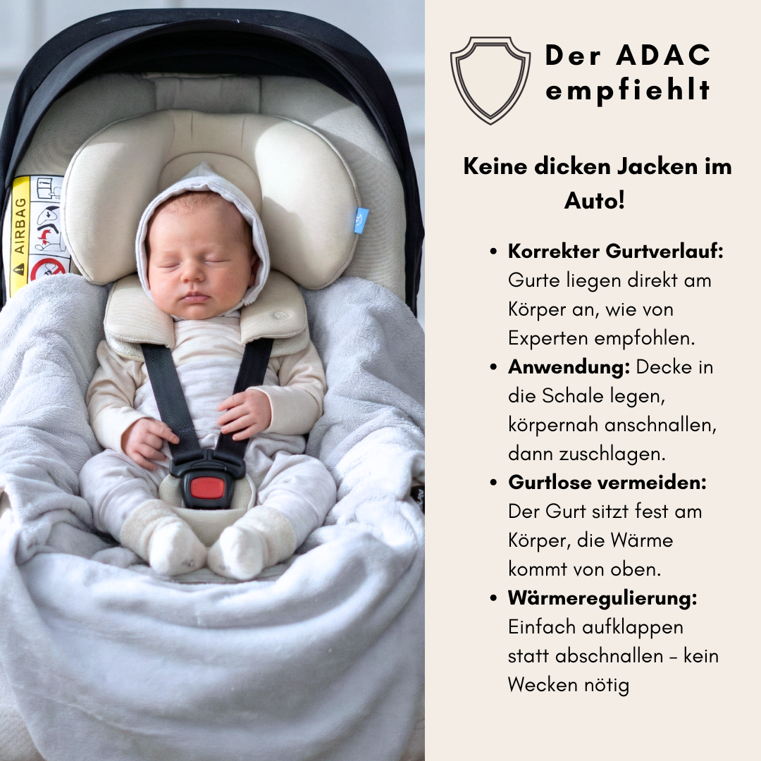 Einschlagdecke für das ganze Jahr - Wölkchen grau (mit Bambusfleece)