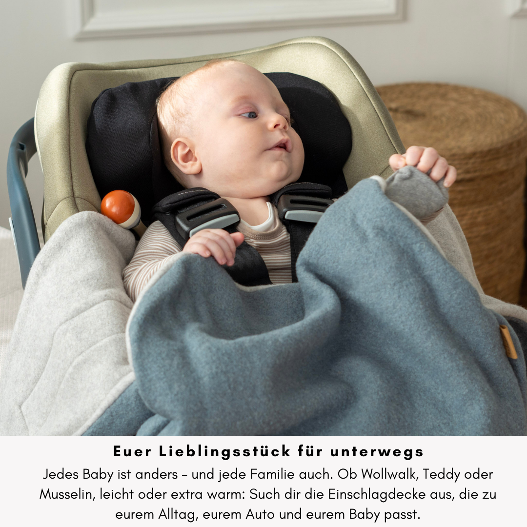 Einschlagdecke Babyschale in verschiedenen Designs – finde eure Lieblingsdecke fürs Baby