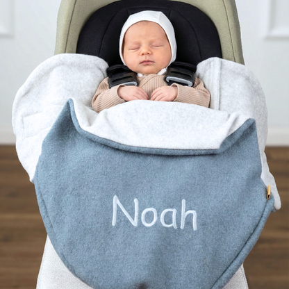 personalisierte Einschlagdecke aus Wollwalk