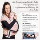 Ergonomische Babytrage von Simplee Baby – unterstützt Anhock-Spreiz-Haltung