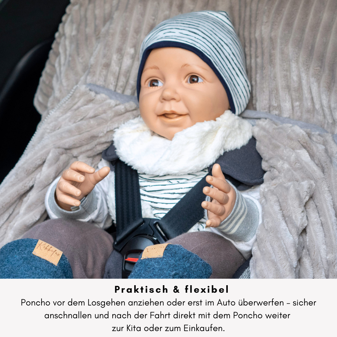 Kindersitzponcho "lovely beige"