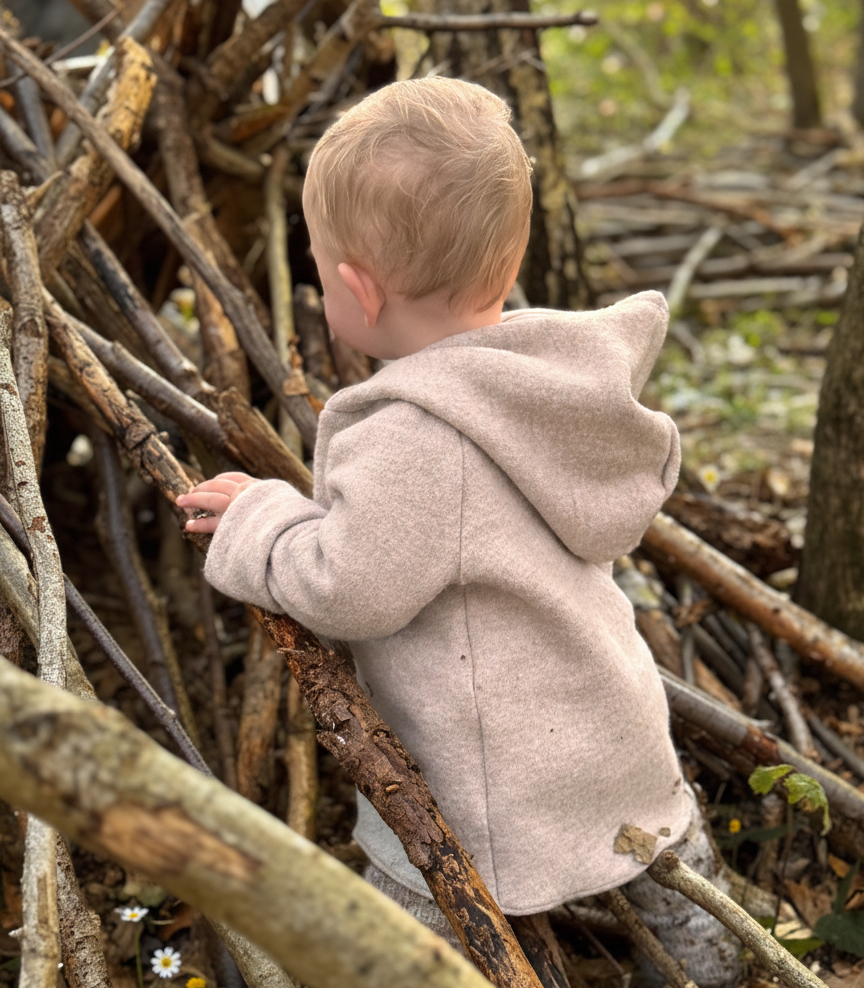 Hoodie Wollwalk Frühling beige