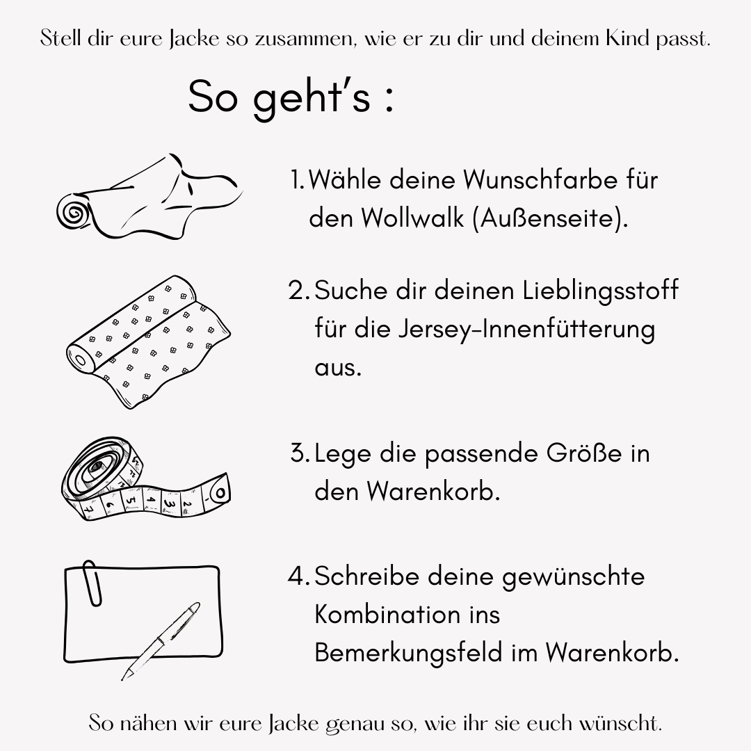 Wollwalk-Jacke mit Jerseyfutter