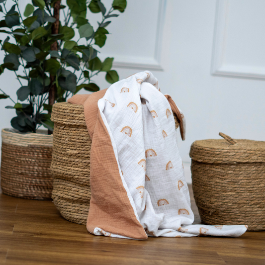 Musselin Babydecke - Caramel 100×70 cm – Leicht, weich & perfekt für Frühling und Sommer (Kopie)