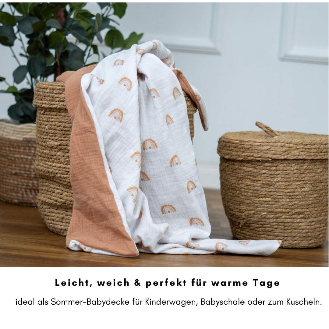 Musselin Babydecke - Caramel 100×70 cm – Leicht, weich & perfekt für Frühling und Sommer (Kopie)