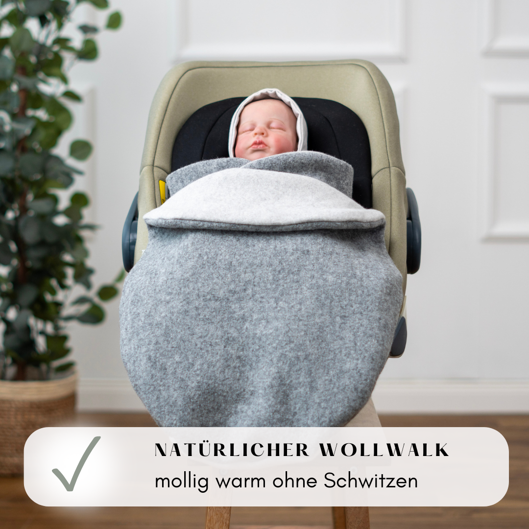 Einschlagdecke "Wollwalk pure grey"