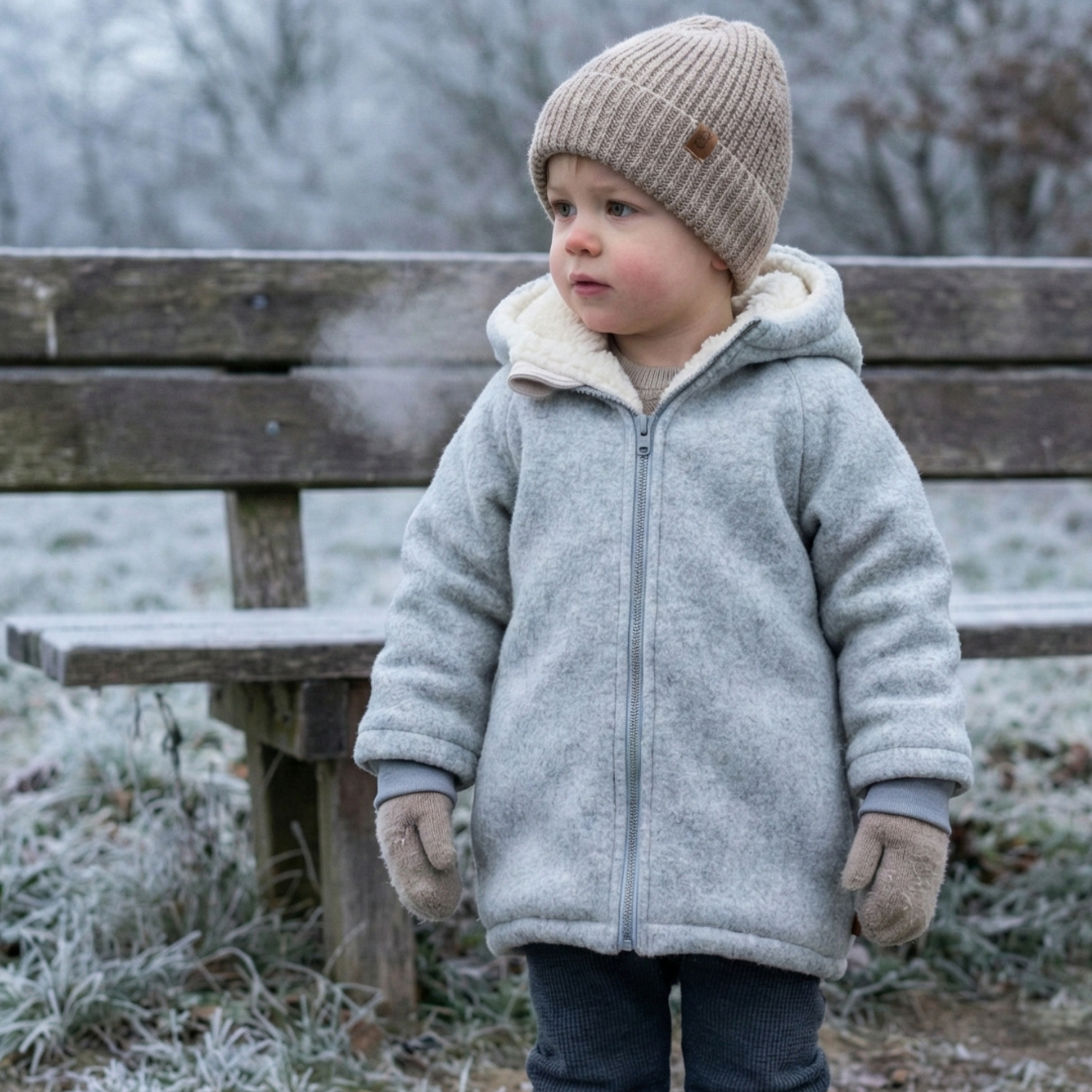 Wollwalk-Jacke mit Teddyfutter
