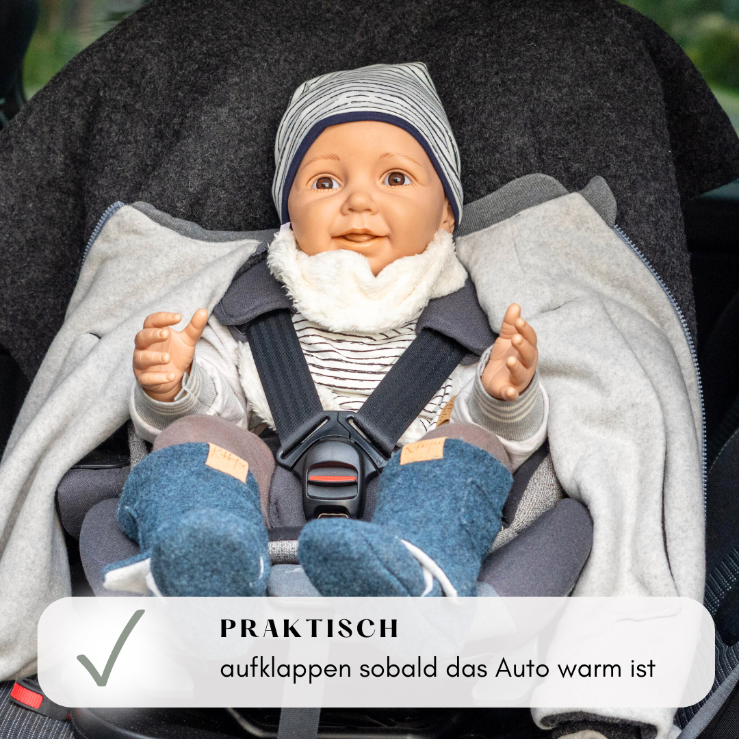 Kindersitzponcho Wollwalk "Anthrazit"