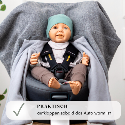 Kindersitzponcho Wollwalk "Pure Grey"