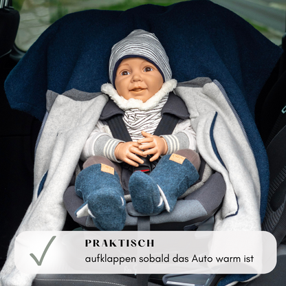 Kindersitzponcho Wollwalk "Pure Petrol"